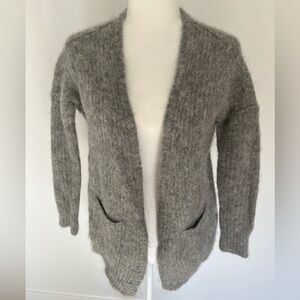 Free People Alpaca Grey Open Cardigan Sz XS *P24